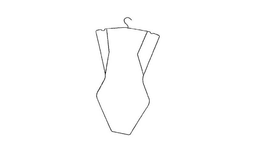 Percha Silueta con Busto Pintada